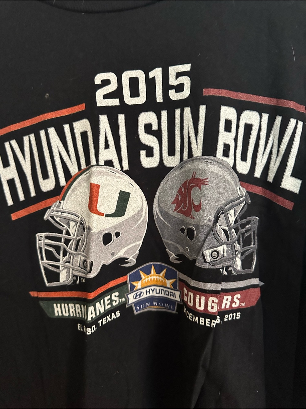 2015 Hyundai Sun Bowl T-Shirt - Black with Orange, White, Green, Gray
